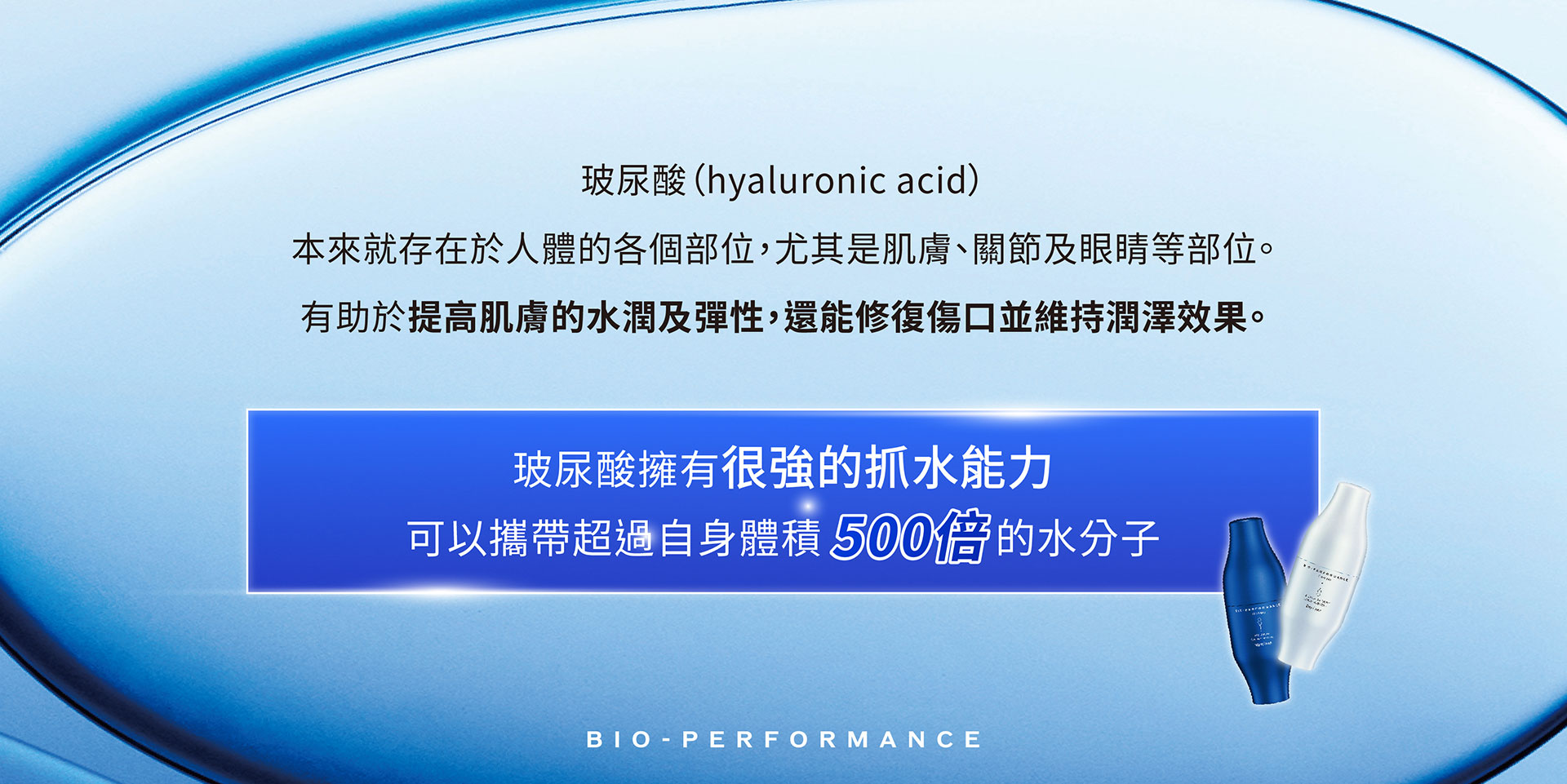 玻尿酸擁有很強的抓水能力,可以攜帶超過自身體積500倍的水分子